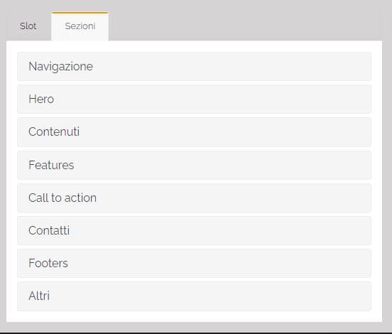 sezioni landing page